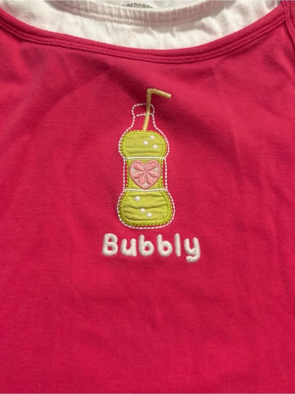 Gymboree Hot Pink Bubbly Drink Applique Tank Top Sz 8 Vintage Kids